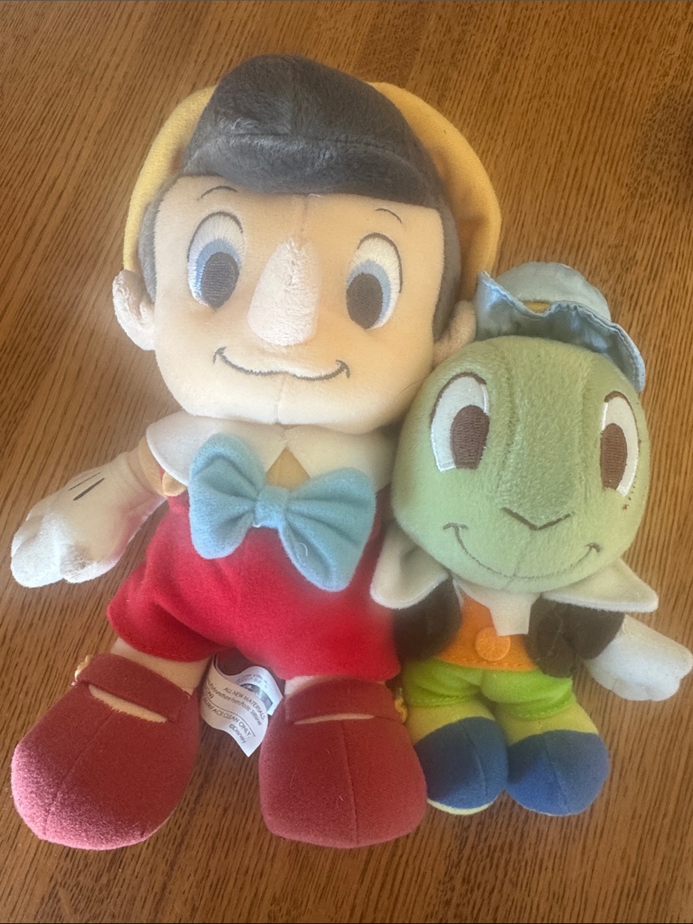 Disney Pinocchio & Jiminy Cricket Plush Set - Red, Blue, Green, Yellow
